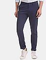 AD by Arvind Solid Cotton Stretch Smart Casual Trousers