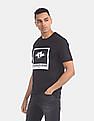 Calvin Klein Men Black Slim Fit Photo Box Logo T-Shirt