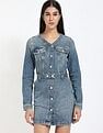 Tommy Hilfiger Cotton V-Neck Denim Dress