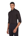 Tommy Hilfiger Men Black Jaquard Patterned Weave Formal Shirt