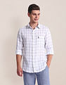 U.S. Polo Assn. Windowpane Check Tailored Fit Linen Shirt