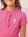 U.S. Polo Assn. Kids Girls Cinched Waist Polo Dress
