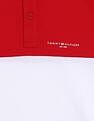 Tommy Hilfiger Boys Red Colour Blocked Polo Shirt