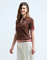 U.S. Polo Assn. Women Boxy Fit Tipped Polo Shirt