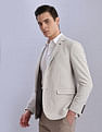 Tommy Hilfiger Self-Design Regular-Fit Polyester Single Breasted Blazer