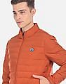 U.S. Polo Assn. Men Orange Zip Up Quilted Jacket