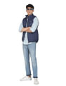 Flying Machine High Neck Solid Sleeveless Jacket