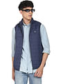 Flying Machine High Neck Solid Sleeveless Jacket