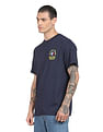 Tommy Hilfiger Men Navy Running Club Graphic Print Recycled Cotton T-Shirt