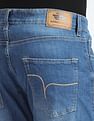 Flying Machine Stone Wash Slash Slim Tapered Fit Jeans