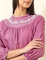 U.S. Polo Assn. Women Yoke Embroidered Frill Top
