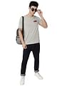 AD by Arvind Crew Neck Solid Cotton T-Shirt