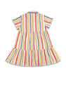 U.S. Polo Assn. Kids Girls Vertical Striped Lace A-Line Dress