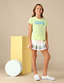 U.S. Polo Assn. Kids Girls Flock Print Relaxed Fit T-Shirt