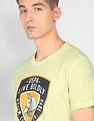U.S. Polo Assn. Denim Co. Men Light Green Cotton Graphic Print T-Shirt
