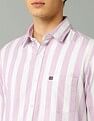 Arrow Sport Manhattan Slim Fit Vertical Striped Shirt