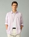 Arrow Sport Manhattan Slim Fit Vertical Striped Shirt