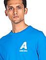 Aeropostale Men Blue Long Sleeve Logo T-Shirt
