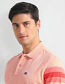 Arrow Sports Striped Sleeve Solid Polo Shirt