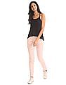 Aeropostale Lace Back Solid Tank Top