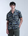 Flying Machine Tropical Printed Pure Cotton Cuban Shirt