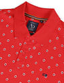 AD by Arvind Cotton Geometrical Print Polo Shirt