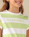 U.S. Polo Assn. Kids Girls Striped Fit And Flare Dress