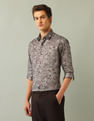 Arrow Newyork Floral Printed Satin Shirt