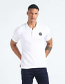 Flying Machine Solid Appliqued Logo Polo Shirt