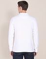 U.S. Polo Assn. Men White Long Sleeves Solid Pique Polo Shirt