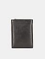 U.S. Polo Assn. Men Black Tri-Fold Brand Embossed Leather Wallet