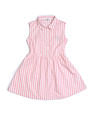 U.S. Polo Assn. Kids Girls Vertical Striped Fit And Flare Dress
