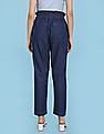 Flying Machine Women High Rise Paper Bag Waist Pleated Jeans