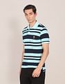 U.S. Polo Assn. Ribbed Collar Striped Polo Shirt
