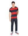 Flying Machine Horizontal Stripe Cotton T-Shirt