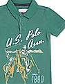 U.S. Polo Assn. Kids Boys Green Short Sleeve Brand Print Polo Shirt