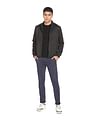 Flying Machine Solid Zip Up Panelled Polyester Jacket