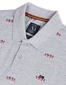 AD by Arvind Heathered Typography Print Cotton Polo Shirt