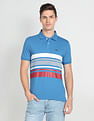 Arrow Sports Horizontal Stripe Cotton Polo Shirt