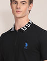 U.S. Polo Assn. Branded Collar Slim Fit Polo Shirt