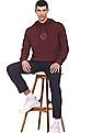 Tommy Hilfiger Men Maroon Tonal Embroidered Crest Sweatshirt