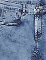 U.S. Polo Assn. Kids Acid Wash Logo Embroidered Denim Shorts