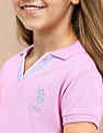 U.S. Polo Assn. Kids Girls Knife Pleat Cotton Dress