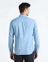 Flying Machine Spread Collar Geometric Print Shirt
