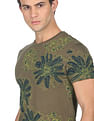 Flying Machine Cotton Tropical Print T-Shirt