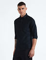 Flying Machine Solid Cotton Shirt