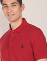 U.S. Polo Assn. Ribbed Collar Solid Polo Shirt