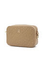Tommy Hilfiger Textured Beige PU Sling Bag