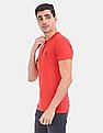 Calvin Klein Men Red Slim Fit Solid Organic Cotton T-Shirt