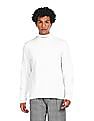 Calvin Klein Men White High Neck Solid T-Shirt